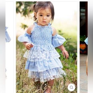 Baby Sara Blue Smocked Heart Dress 24M